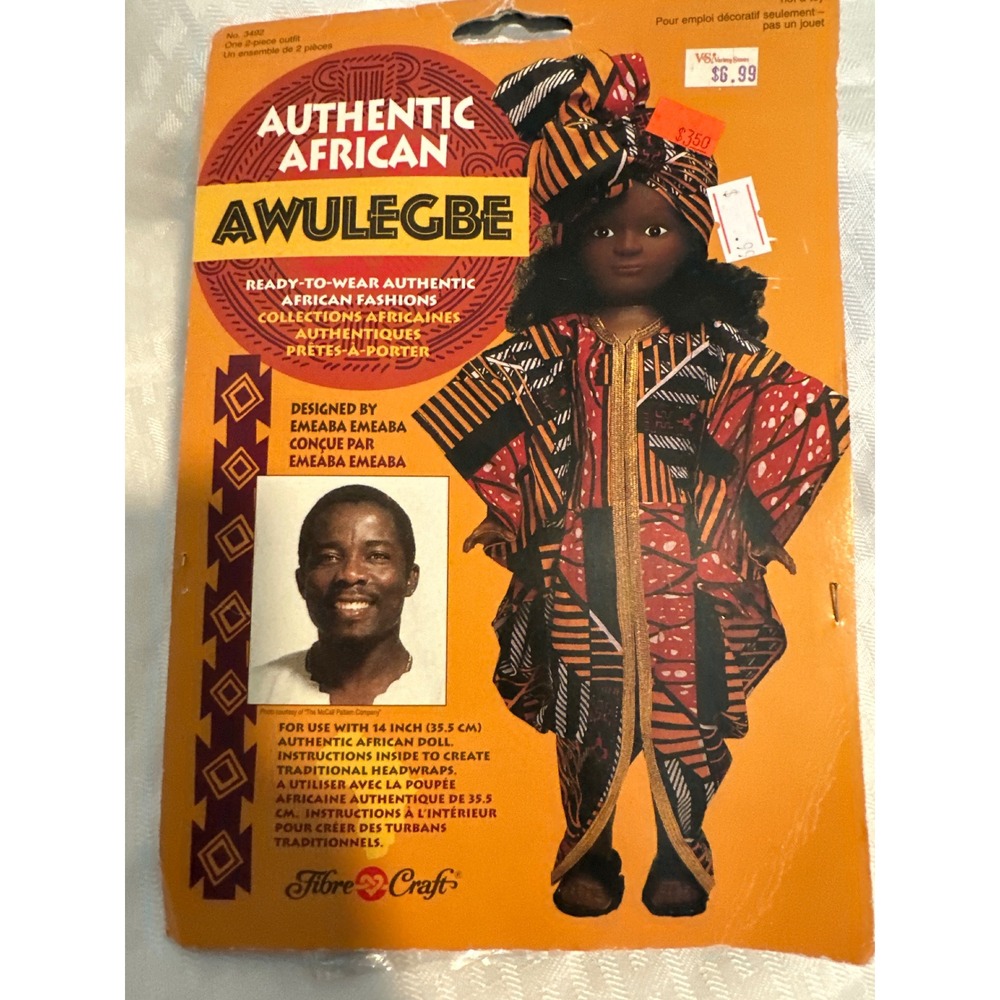 Fibre-Craft Authentic African Awulegbe Doll Outfit Emeaba Emeaba 14 Inch 3492